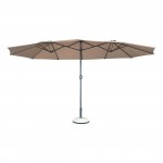 Umbrella Oval Σκελετός Μέταλλο Βαφή Ανθρακί Ύφασμα Μπεζ c531541