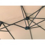 Umbrella Oval Σκελετός Μέταλλο Βαφή Ανθρακί Ύφασμα Μπεζ c531541