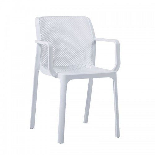 Sito Πολυθρόνα Kήπου Βεράντας PP UV Άσπρο 54x55x83cm c531556