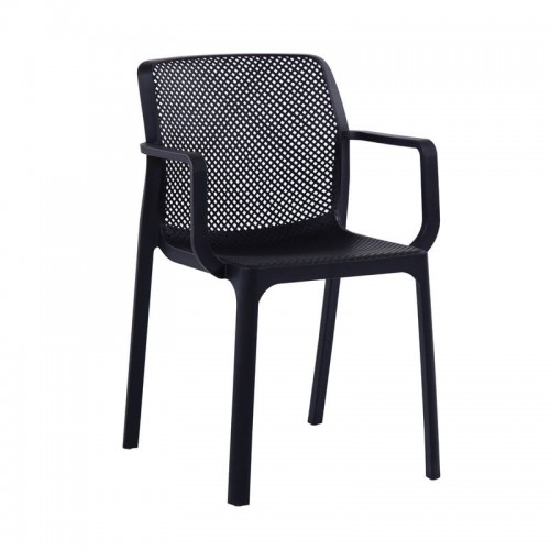 Sito Πολυθρόνα Kήπου Βεράντας PP UV Μαύρο 54x55x83cm c531557