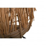 SASA TROPIC Κρεμαστή Πολυθρόνα Wicker Φυσικό Μέταλλο Brown Μαξιλάρι Μπεζ c531572