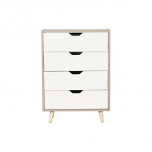 Notte Συρταριέρα με 4 Συρτάρια Απόχρωση Sonoma Άσπρο c531576