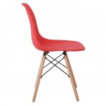 Legno Καρέκλα Τραπεζαρίας Κουζίνας Πόδια Οξιά Κάθισμα PP Κόκκινο 1 Step K D c531583