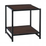 Atti Κομοδίνο Μέταλλο Βαφή Μαύρο Mdf Καρυδί c531654