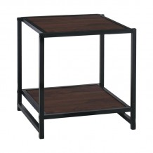 Atti Κομοδίνο Μέταλλο Βαφή Μαύρο Mdf Καρυδί c531654