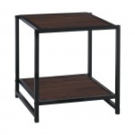 Atti Κομοδίνο Μέταλλο Βαφή Μαύρο Mdf Καρυδί c531654