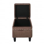 ENTRO Σκαμπό Αποθηκευτικό Βοηθητικό Ύφασμα Velure Απόχρωση Καφέ 37x37x40cm c531670