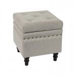 ENTRO Σκαμπό Αποθηκευτικό Βοηθητικό Ύφασμα Velure Απόχρωση Γκρι 37x37x40cm c531671