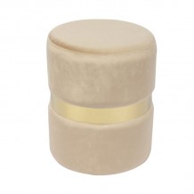 Com Σκαμπό Βοηθητικό Χρώμιο Χρυσό Ύφασμα Velure Απόχρωση Μπεζ c531673