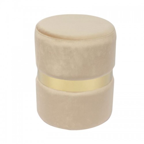 Com Σκαμπό Βοηθητικό Χρώμιο Χρυσό Ύφασμα Velure Απόχρωση Μπεζ c531673