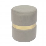 Com Σκαμπό Βοηθητικό Χρώμιο Χρυσό Ύφασμα Velure Απόχρωση Γκρι c531674