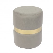 Com Σκαμπό Βοηθητικό Χρώμιο Χρυσό Ύφασμα Velure Απόχρωση Γκρι c531674