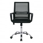 Πολυθρόνα Γραφείου Μέταλλο Χρώμιο Mesh Μαύρο c531677