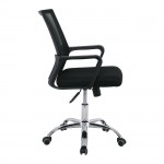 Πολυθρόνα Γραφείου Μέταλλο Χρώμιο Mesh Μαύρο c531677
