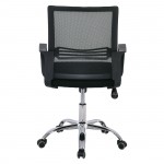 Πολυθρόνα Γραφείου Μέταλλο Χρώμιο Mesh Μαύρο c531677