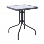 Balo Τραπέζι Κήπου Βεράντας Μέταλλο Βαφή Ανθρακί Επιφάνεια Γυαλί c531700