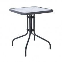 Balo Τραπέζι Κήπου Βεράντας Μέταλλο Βαφή Ανθρακί Επιφάνεια Γυαλί c531700