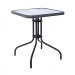 Balo Τραπέζι Κήπου Βεράντας Μέταλλο Βαφή Ανθρακί Επιφάνεια Γυαλί c531700