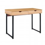 Γραφείο με 2 Συρτάρια Μέταλλο Βαφή Μαύρο Φυσικό c531751