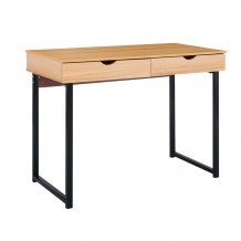 Γραφείο με 2 Συρτάρια Μέταλλο Βαφή Μαύρο Φυσικό c531751