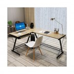 Γραφείο Η Υ Γωνία Μέταλλο Βαφή Μαύρο Επιφάνεια Απόχρωση Maple c531757