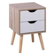 Notte Κομοδίνο Απόχρωση Sonoma Άσπρο Πόδι Φυσικό c531779