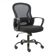 Πολυθρόνα Γραφείου Βάση Μέταλλο Βαφή Μαύρο Mesh Μαύρο PP Μαύρο c531801