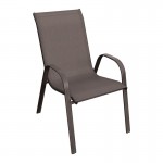 Reno Πολυθρόνα Στοιβαζόμενη Κήπου Μέταλλο Βαφή Καφέ Τextilene Καφέ 4 20kg c531804