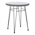 SASA Τραπέζι H 70cm Μέταλλο Βαφή Μαύρο Wicker Γκρι c531809