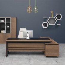 Linea Γραφείο Αριστερή Γωνία Απόχρωση Καρυδί Δρυς Μαύρο c531825