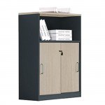 Avanzo Ντουλάπι Γραφείου με Ράφι Δίφυλλο Συρόμενες Πόρτες 2 Ράφια Απόχρωση Elm Sky Grey c531831