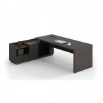 Avanzo Γραφείο Αριστερή Γωνία Σκούρο Καρυδί Sky Grey c531835