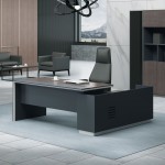 Avanzo Γραφείο Αριστερή Γωνία Σκούρο Καρυδί Sky Grey c531835