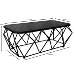 Ace Τραπεζάκι Σαλονιού Καθιστικού Μέταλλο Βαφή Μαύρο Γυαλί Smoke Tempered c531854