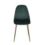 Cel Καρέκλα Χρώμιο Χρυσό Ύφασμα Velure Απόχρωση Forest Green set 4 τεμ c531857