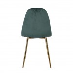 Cel Καρέκλα Χρώμιο Χρυσό Ύφασμα Velure Απόχρωση Forest Green set 4 τεμ c531857