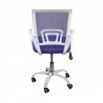 Πολυθρόνα Γραφείου με Ανάκλιση Μέταλλο Βάση Βαφή Άσπρ Mesh Μωβ c531952