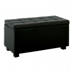 Nice Σκαμπό με Αποθηκευτικό Χώρο Ταμπουρέ PU Μαύρο c531958