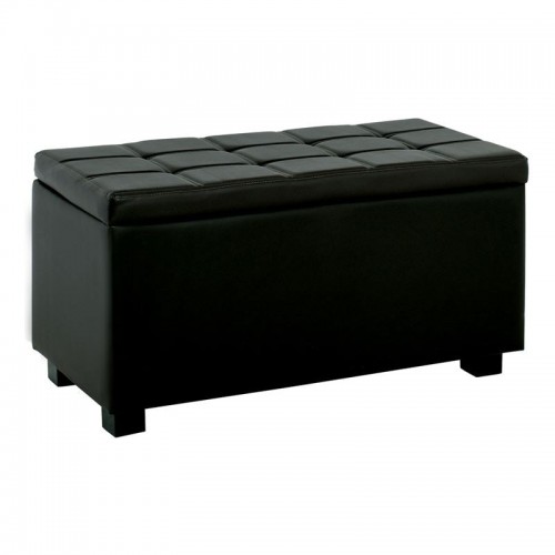 Nice Σκαμπό με Αποθηκευτικό Χώρο Ταμπουρέ PU Μαύρο c531958