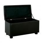 Nice Σκαμπό με Αποθηκευτικό Χώρο Ταμπουρέ PU Μαύρο c531958