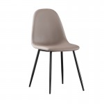 Cel Καρέκλα Μέταλλο Βαφή Μαύρο Pvc Cappuccino Συσκ 4 Τεμαχίων c531972