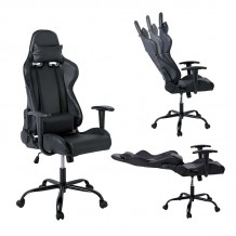 Gaming Πολυθρόνα Γραφείου Ανάκλιση Πλάτης έως 90 Pu Μαύρο c531978