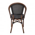 Kosta Καρέκλα Dining Αλουμινίου Απόχρωση Καρυδί Textilene Μαύρο c532004