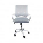Πολυθρόνα Γραφείου με Ανάκλιση Άσπρο Mesh Γκρι c532011