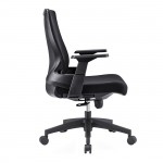 Πολυθρόνα Γραφείου Mesh Μαύρο Ύφασμα Μαύρο c532018