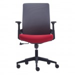 Πολυθρόνα Γραφείου Mesh Γκρι Ύφασμα Μπορντώ c532019