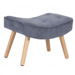 Alio Σκαμπό Υποπόδιο Velure Ύφασμα Velure Ανοιχτό Μπλε Πόδια Φυσικό K D c532028