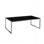 Azione Τραπεζάκι Σαλονιού Καθιστικού 120x60cm Inox Μαυρό Γυαλί 8mm c532029