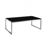 Azione Τραπεζάκι Σαλονιού Καθιστικού 120x60cm Inox Μαυρό Γυαλί 8mm c532029