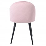 Abba Καρέκλα Τραπεζαρίας Μέταλλο Βαφή Μαύρο Ύφασμα Velure Απόχρωση Dirty Pink c532047